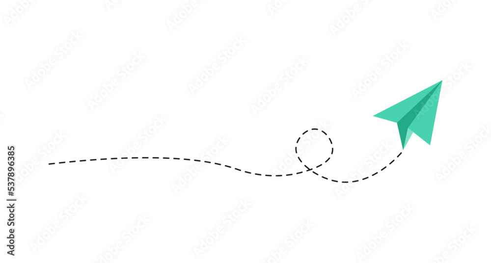 Dashed line paper airplane route