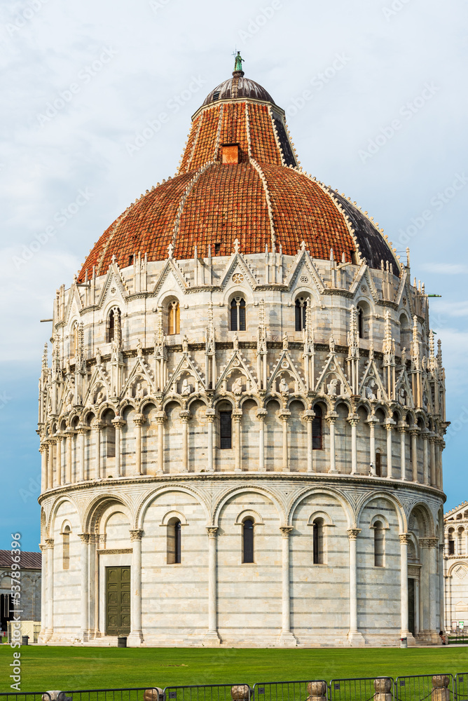 Baptistery´s cupola at miracles square in Pisa