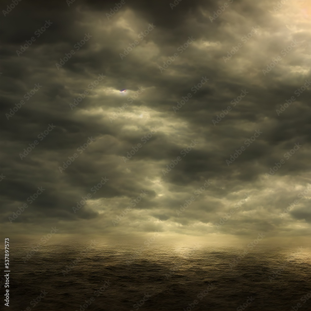 Dramatic ocean before the storm. (Image)