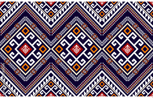 Wallpaper Mural Warm tone abstract geometric ethnic pattern western, American Indian oriental Africa. for carpet,wallpaper,clothing,wrapping,batik,fabric,tile, backdrop,Vector illustration. embroidery style. Torontodigital.ca