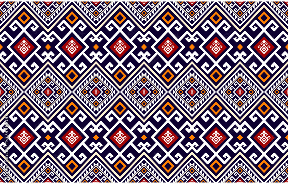 Warm tone abstract geometric ethnic pattern western, American Indian oriental Africa. for carpet,wallpaper,clothing,wrapping,batik,fabric,tile, backdrop,Vector illustration. embroidery style. Warm tone abstract geometric ethnic pattern western, American Indian oriental Africa. for carpet,wallpaper,clothing,wrapping,batik,fabric,tile, backdrop,Vector illustration. embroidery style.