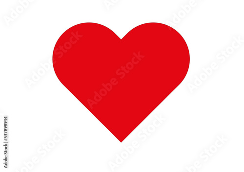 red heart isolated without background