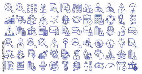 Collection of icons related to Business and Due diligence, including icons like partnership, business partner, handshake and more. vector illustrations, Pixel Perfect