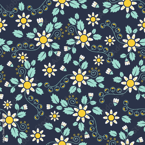 Seamless patterns, Set of floral design elements. Beautiful for print textile and background. Vector illustration