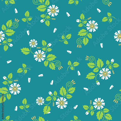 Seamless patterns, Set of floral design elements. Beautiful for print textile and background. Vector illustration