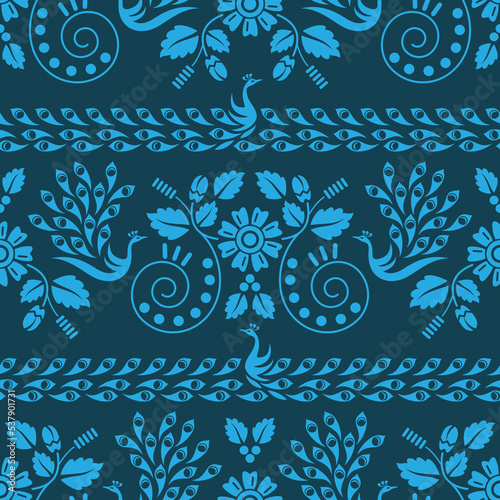Seamless patterns, Set of floral design elements. Beautiful for print textile and background. Vector illustration