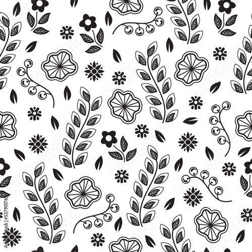 Seamless patterns, Set of floral design elements. Beautiful for print textile and background. Vector illustration