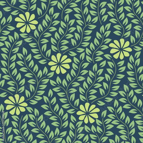 Seamless patterns, Set of floral design elements. Beautiful for print textile and background. Vector illustration