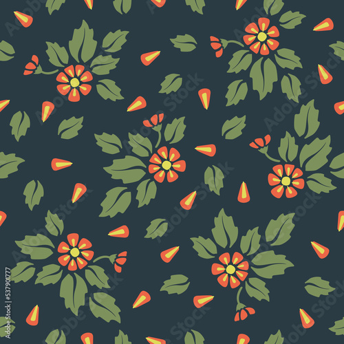 Seamless patterns, Set of floral design elements. Beautiful for print textile and background. Vector illustration
