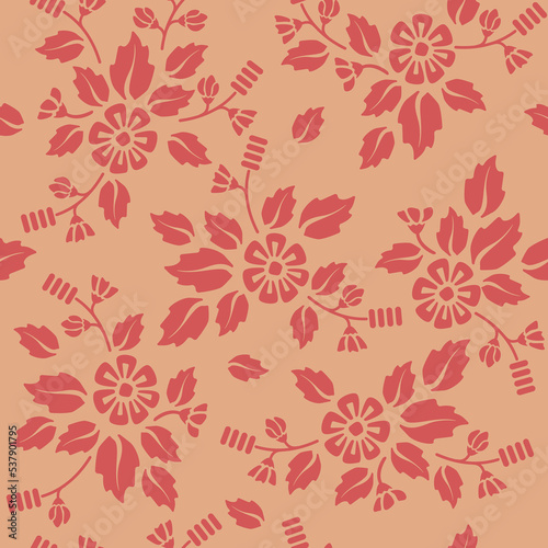 Seamless patterns, Set of floral design elements. Beautiful for print textile and background. Vector illustration