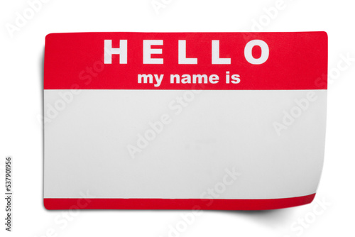 Hello My Name Is Tag on  background photo