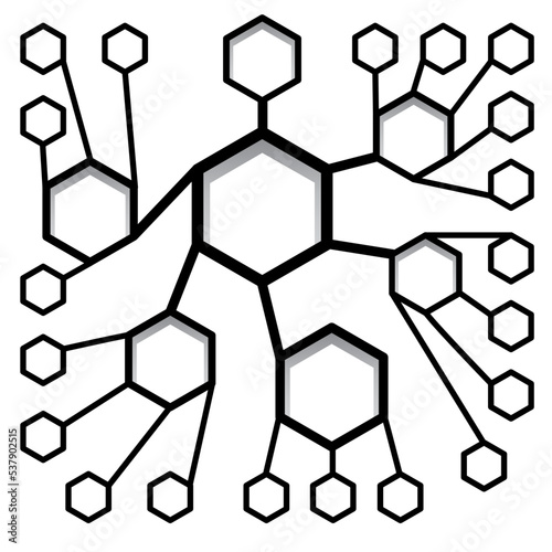 Abstract hexagons design