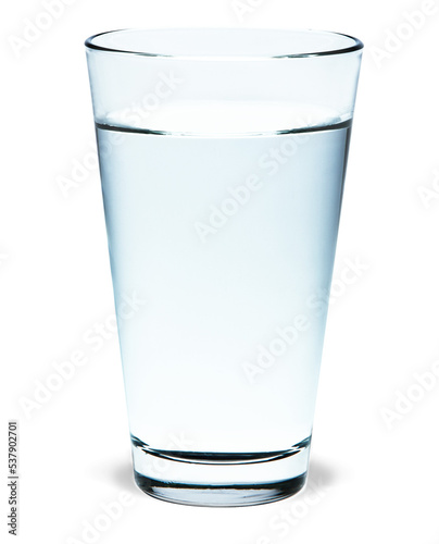 Water glass isolated   on white photo