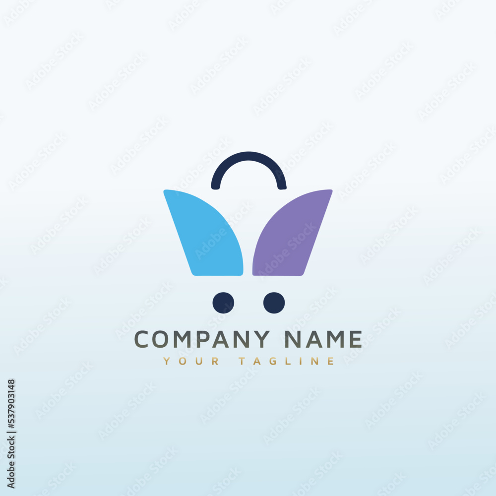 E commerce cart vector Logo design E commerce cart vector Logo design