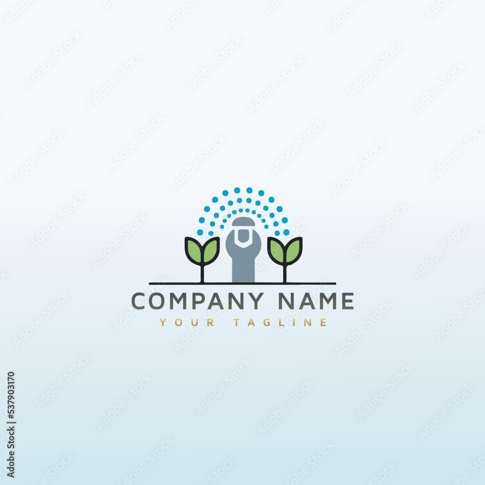 Sprinkler Repairing vector logo design Sprinkler Repairing vector logo design