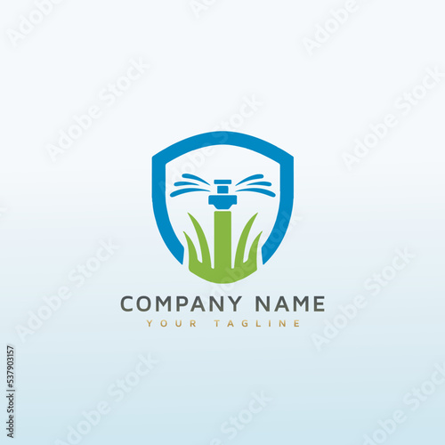 Sprinkler Repairing vector logo design