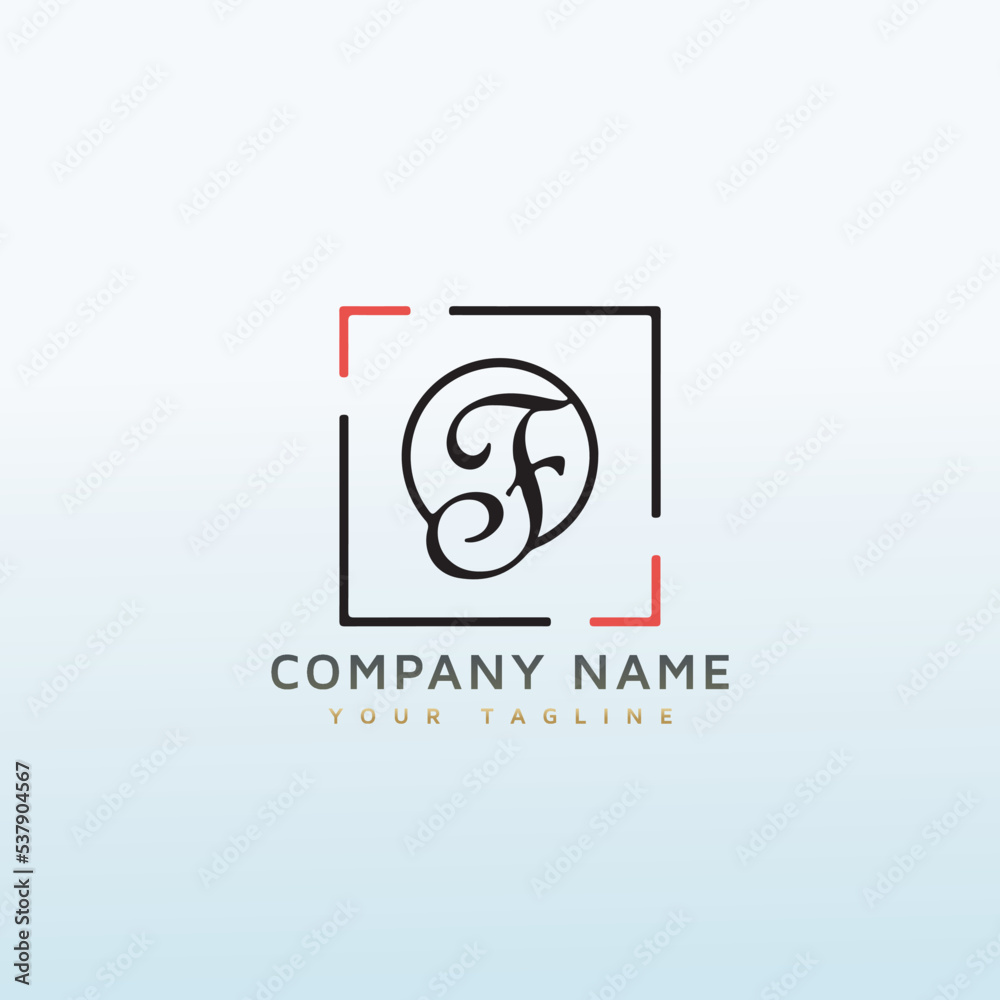 Photographer vector logo letter F