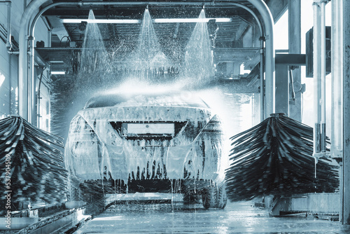 Obraz na płótnie car wash, car wash foam water w salonie