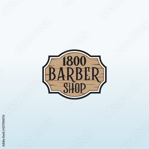 barber shop logo design letter B