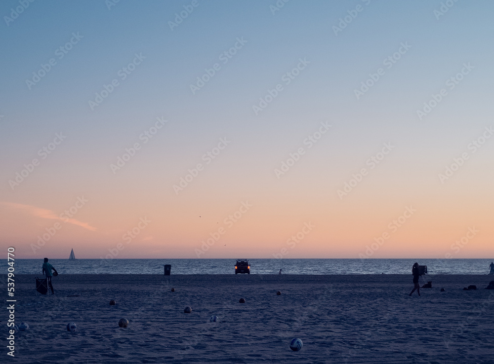 Venice Beach in Los Angeles during sunset
