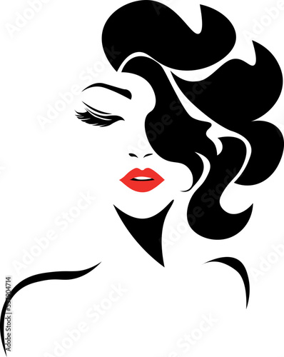 Beautiful curly hair. Logo for a beauty salon and a stylish hair salon
