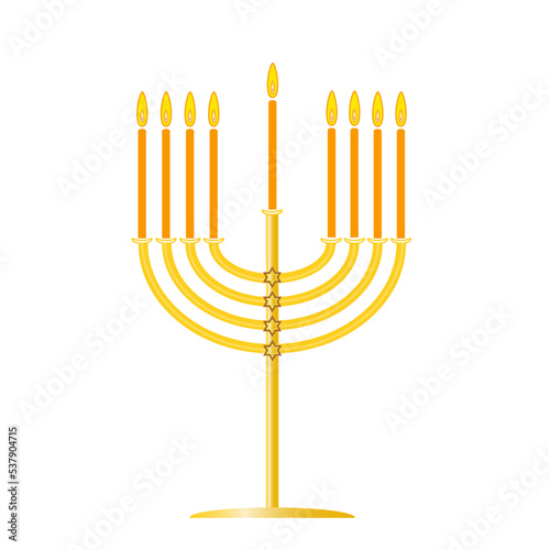 Menorah vector image happy hanukkah judaism religious holidays hebrew celebration, candelabrum with candles