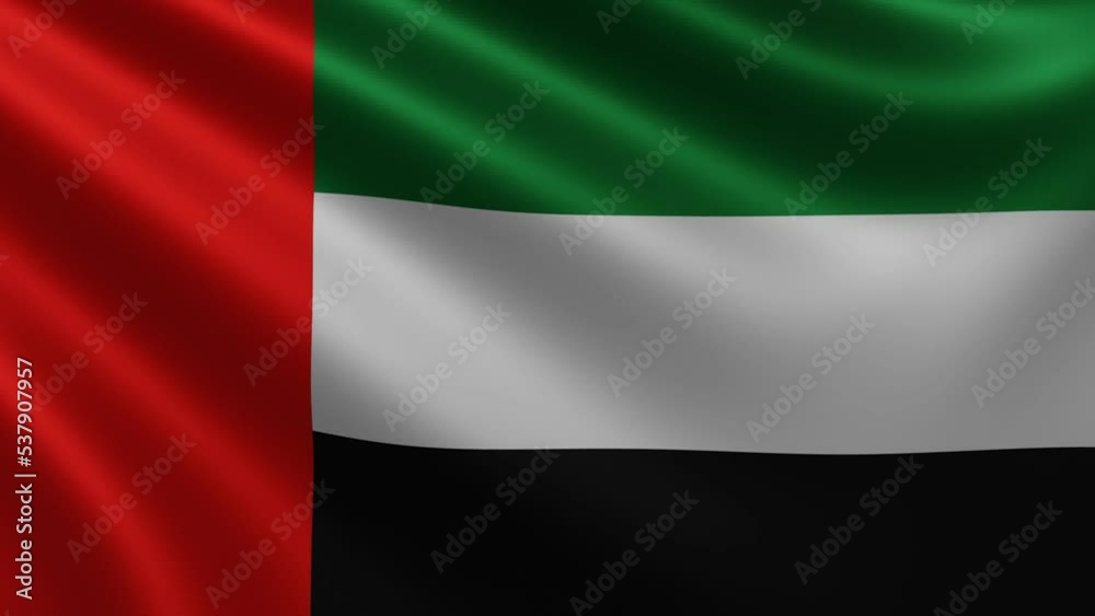 The flag of the United Arab Emirates is fluttering in the wind close-up, the national flag of the United Arab Emirates is flying in 3d, in 4k resolution. High quality 4k footage The flag of the United Arab Emirates is fluttering in the wind close-up, the national flag of the United Arab Emirates is flying in 3d, in 4k resolution. High quality 4k footage