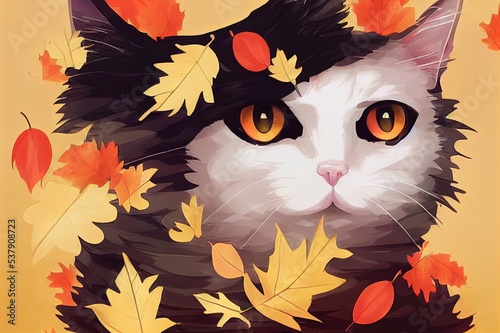 The FELINES OF FALLING LEAVES series celebrates adorable witchy cat familiars for the festive autumnal season These illustrations are perfect as portraits egifts cards or to make a website pop photo