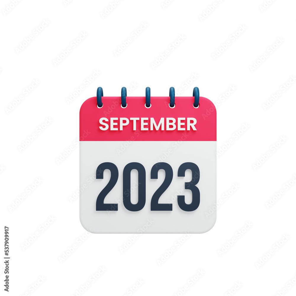 2023 September Calendar Rendered 3D Illustration 2023 September Calendar Rendered 3D Illustration