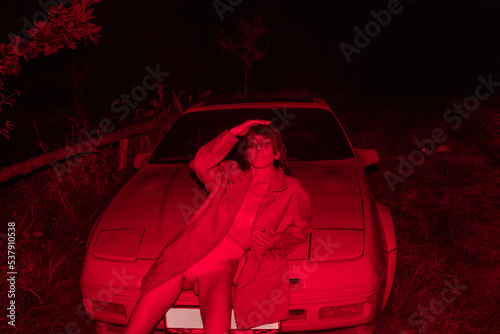 girl on car