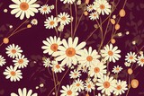 Daisy flower 2d pattern illusration floral background