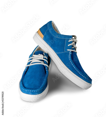 Suede shoes on white Background