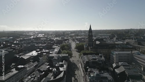 Drone footage above Bolton Town Centre photo