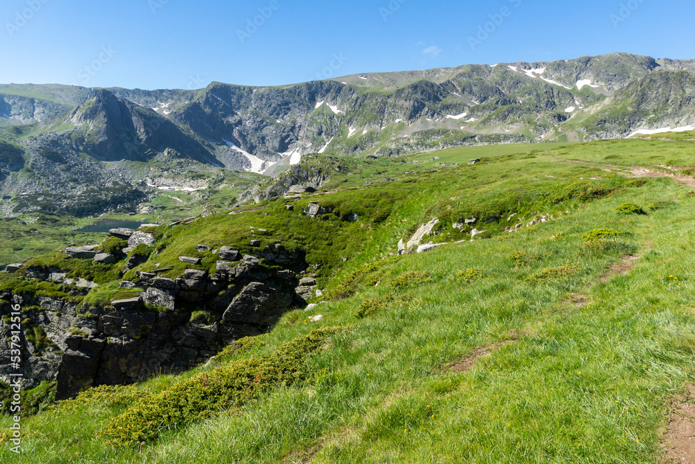 Amazing Landscape of Rila Mountain near The Seven Rila Lakes, Bulgaria Amazing Landscape of Rila Mountain near The Seven Rila Lakes, Bulgaria