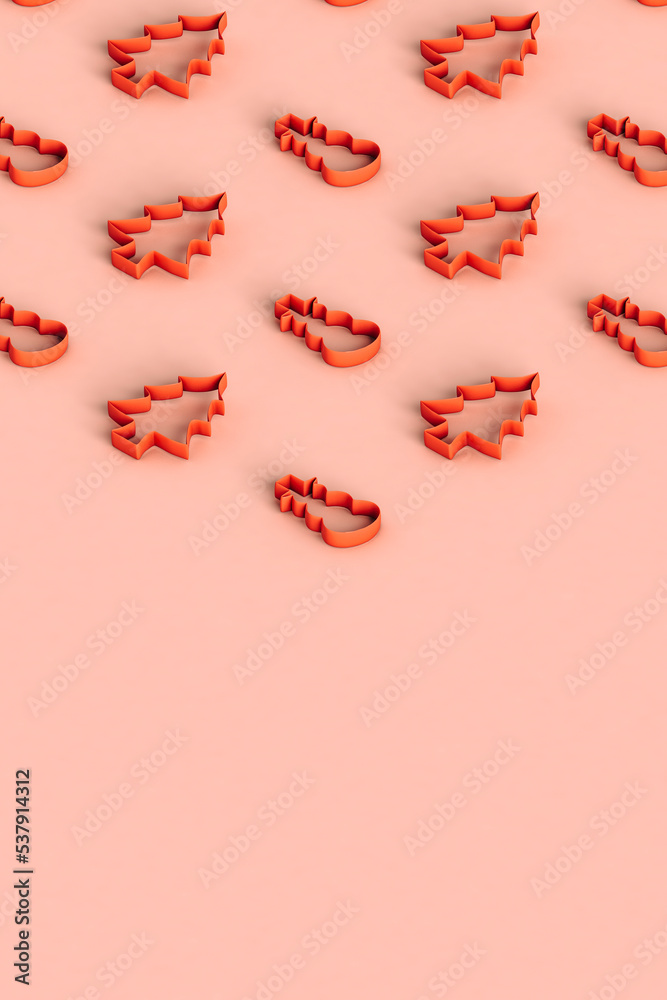 isometric view of xmas cookie cutters isometric view of xmas cookie cutters
