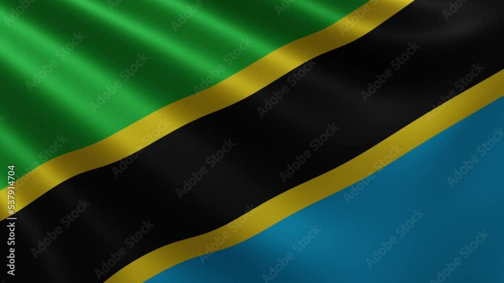 Tanzanian flag fluttering in the wind close-up, the national flag of Tanzania flutters in 3d, in 4k resolution. High quality 4k footage Tanzanian flag fluttering in the wind close-up, the national flag of Tanzania flutters in 3d, in 4k resolution. High quality 4k footage