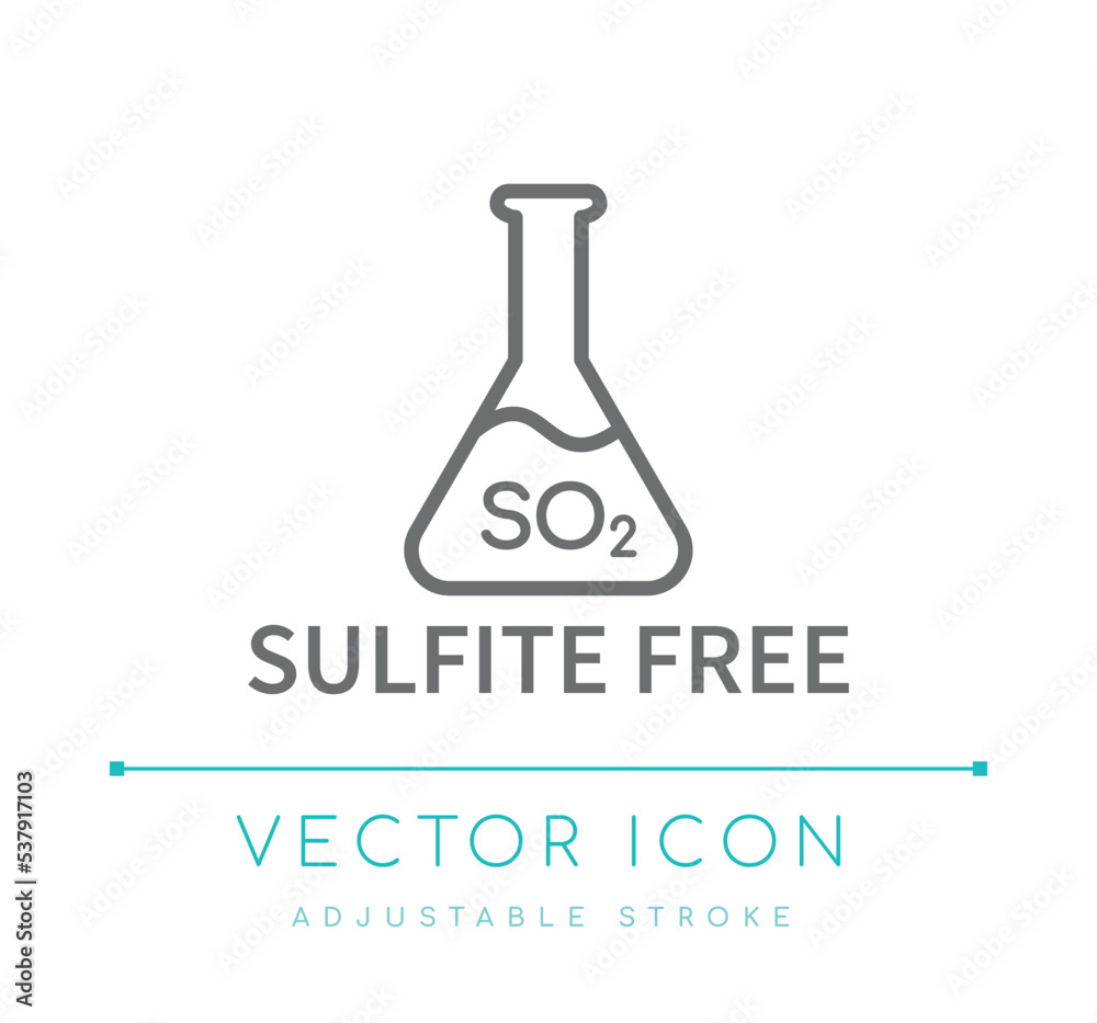 Sulfite Free Line Icon Sulfite Free Line Icon