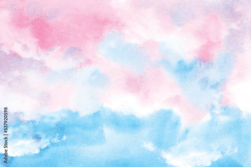 hand painted watercolor pastel sky background vector design illustration