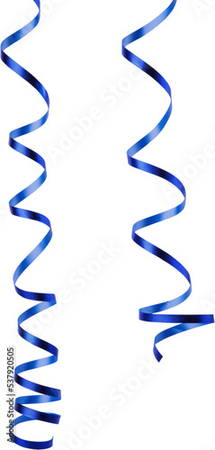 Canvas Print Serpentine streamers hanging on white background