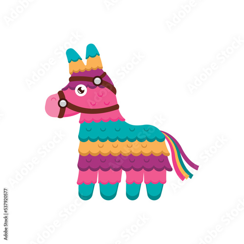 Isolated colored donkey pinata icon Vector