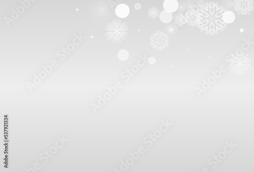 Silver Snowfall Vector Grey Background. Holiday