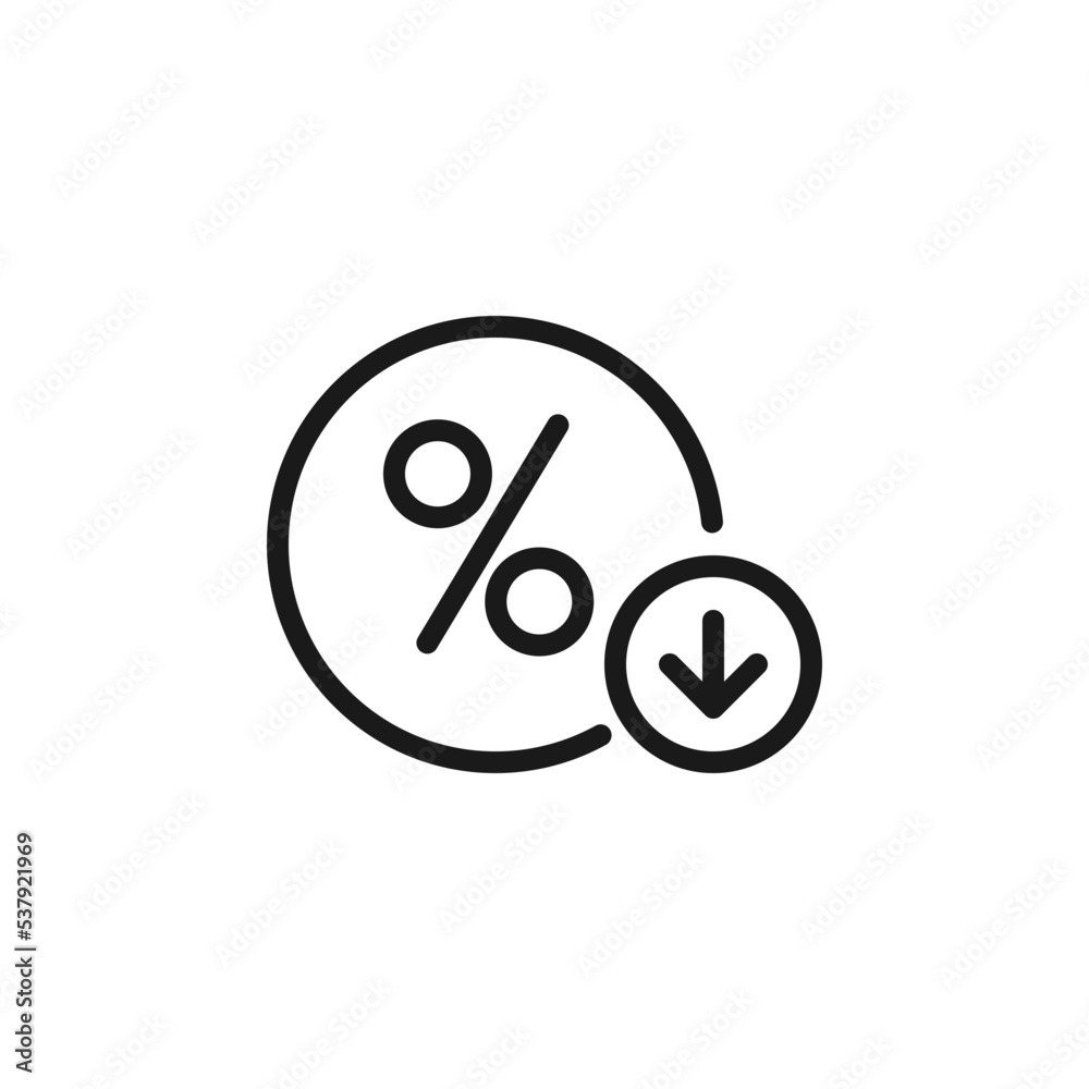 Price cut line icon, discount line icon. Price cut line icon, discount line icon.