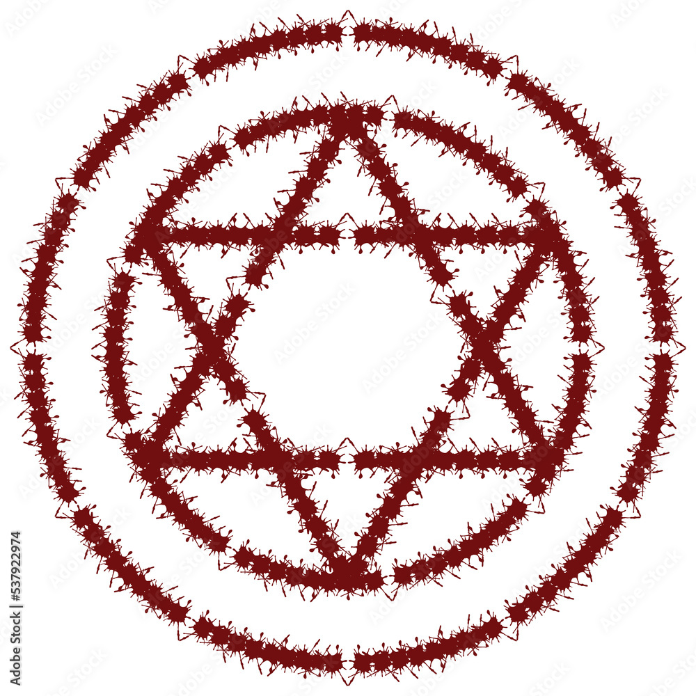 hexagram vector made of blood hexagram vector made of blood