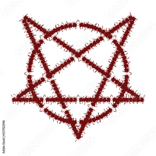 pentagram vector made of blood