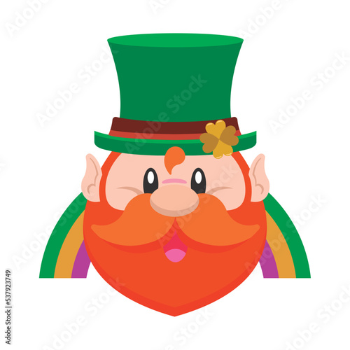 Isolated cute saint patrick day elf cartoon Vector