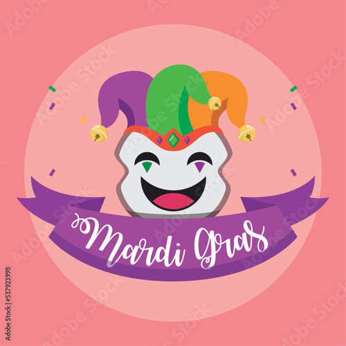 Colored mardi gras invitational poster Vector