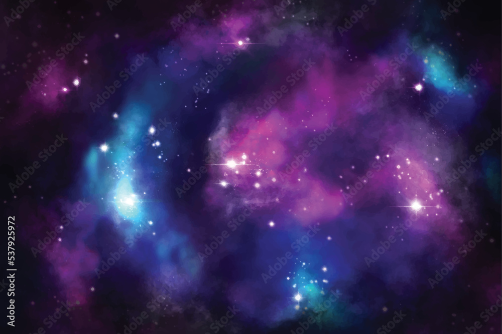 hand painted watercolor galaxy wallpaper background vector design illustration