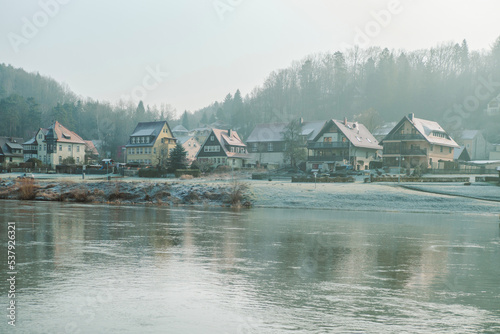 Landscape of small town Bad Schandau photo