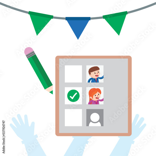 Colored election poll with different candidates Election day Vector