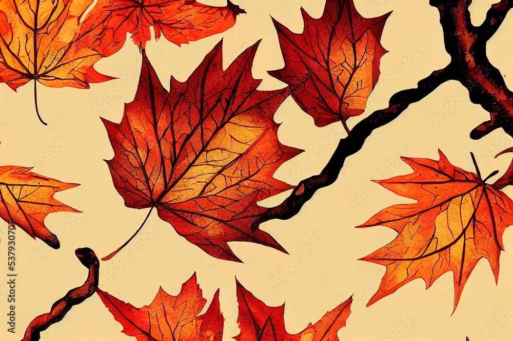 Fototapeta premium Autumn leaves maple autumn background